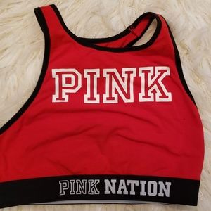 Pink sports bra